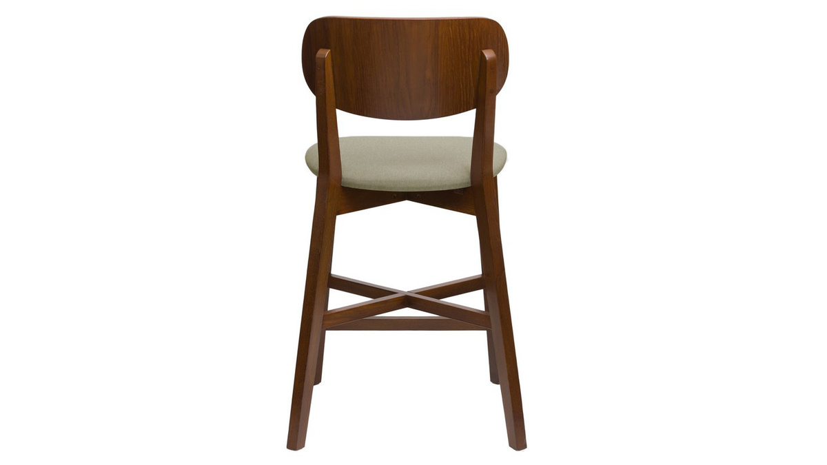 Sgabello da bar noce e seduta marron glac H65 cm LUCIA