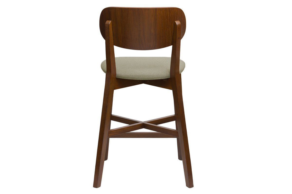 Sgabello da bar noce e seduta marron glac H65 cm LUCIA