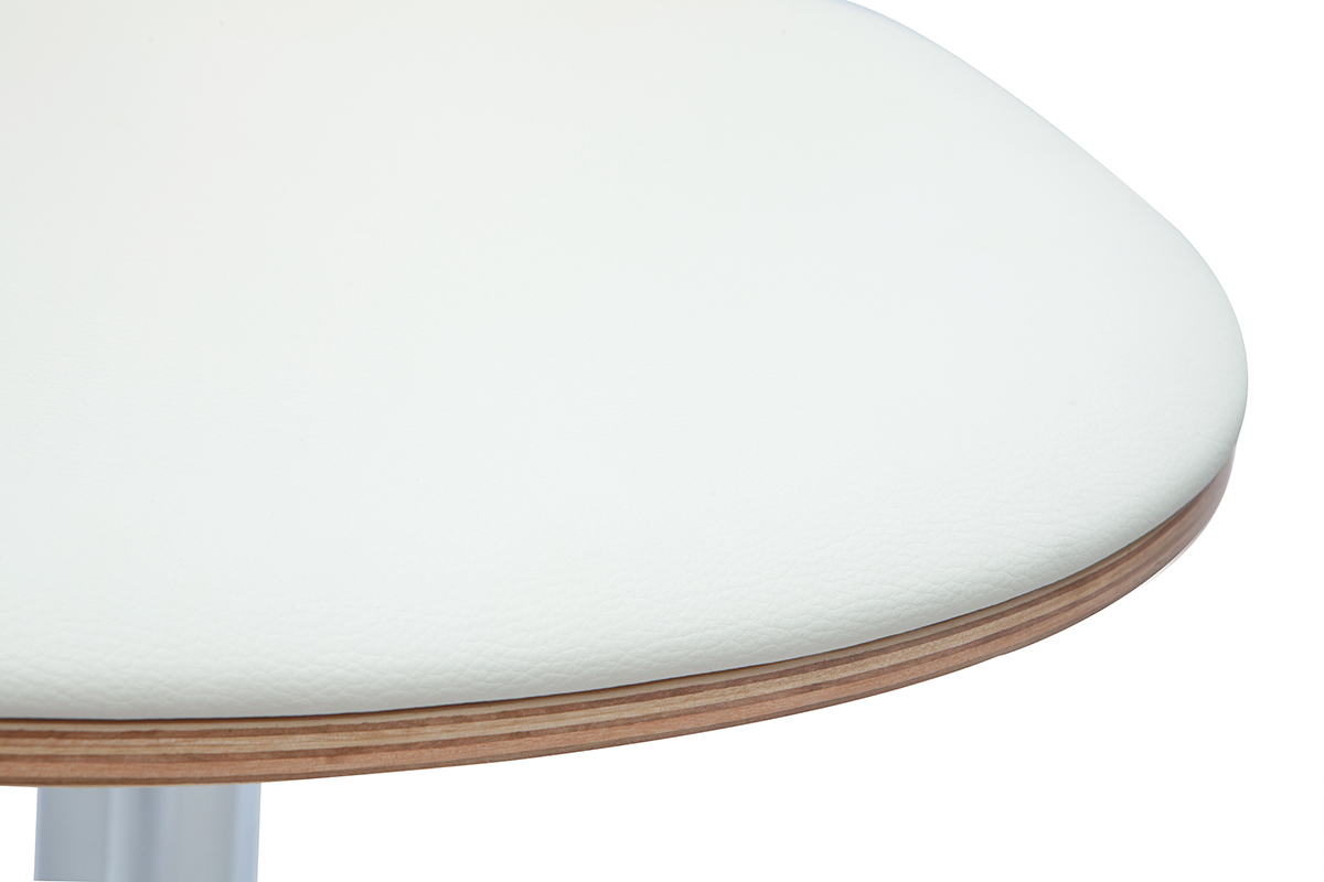 Sgabello da bar regolabile design bianco e legno chiaro BECK
