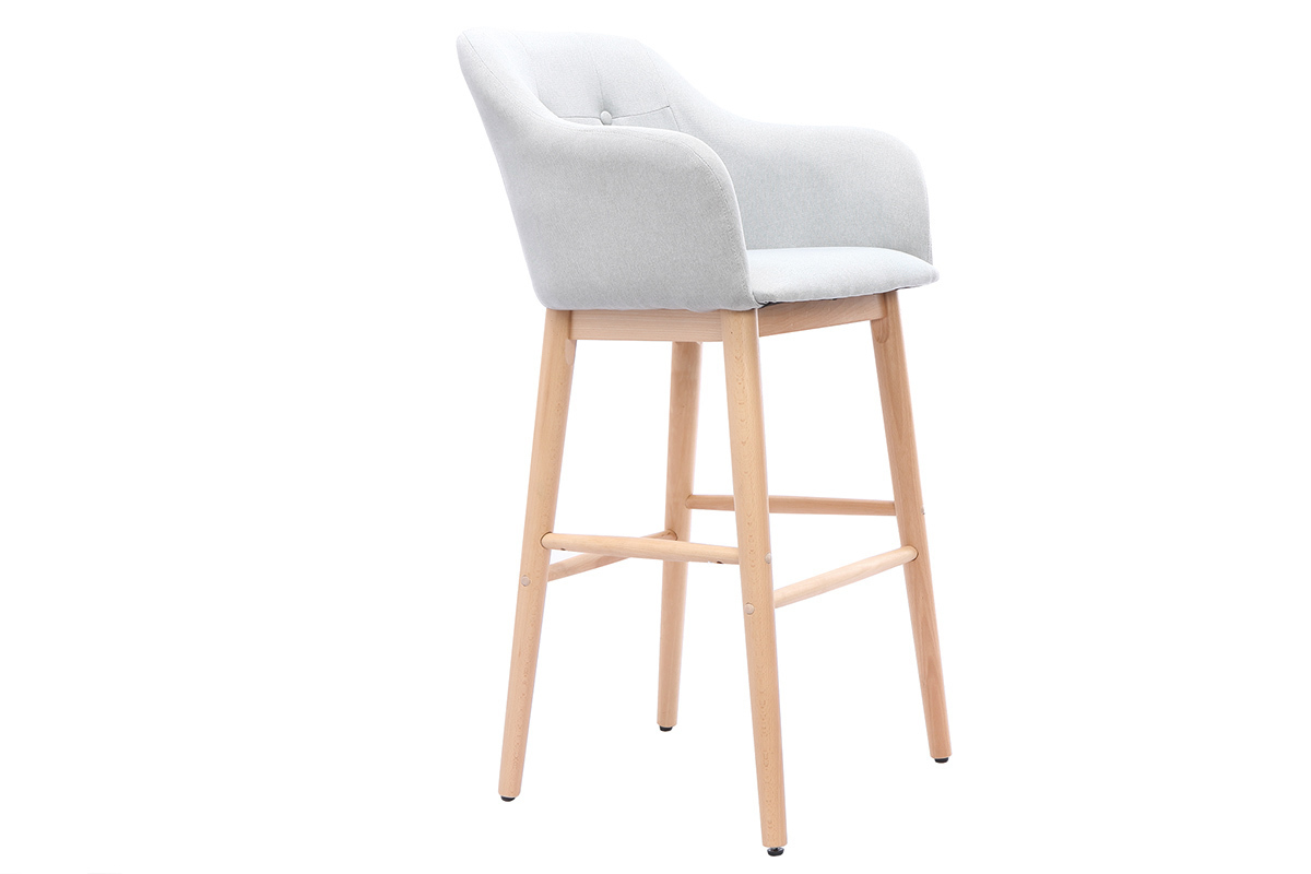 Sgabello da bar scandinavo 75cm grigio chiaro BALTIK