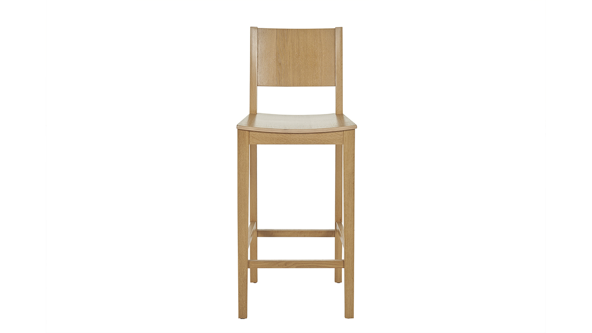 Sgabello da bar scandinavo legno rovere H65 cm MELVIL