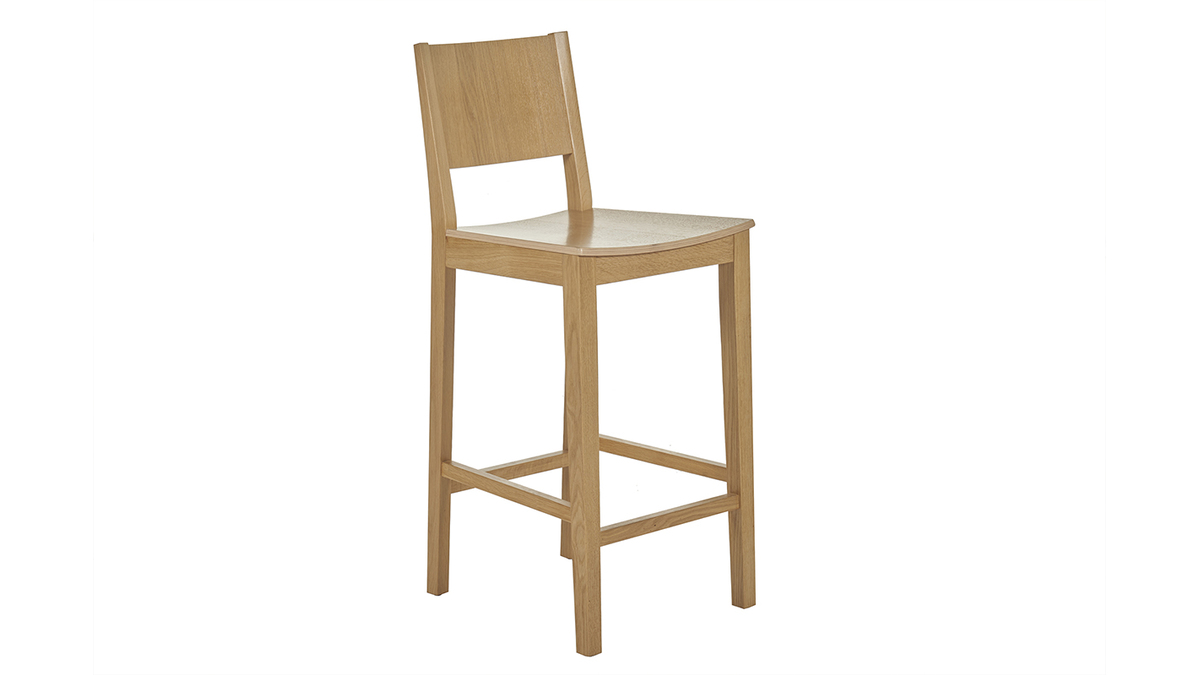 Sgabello da bar scandinavo legno rovere H65 cm MELVIL