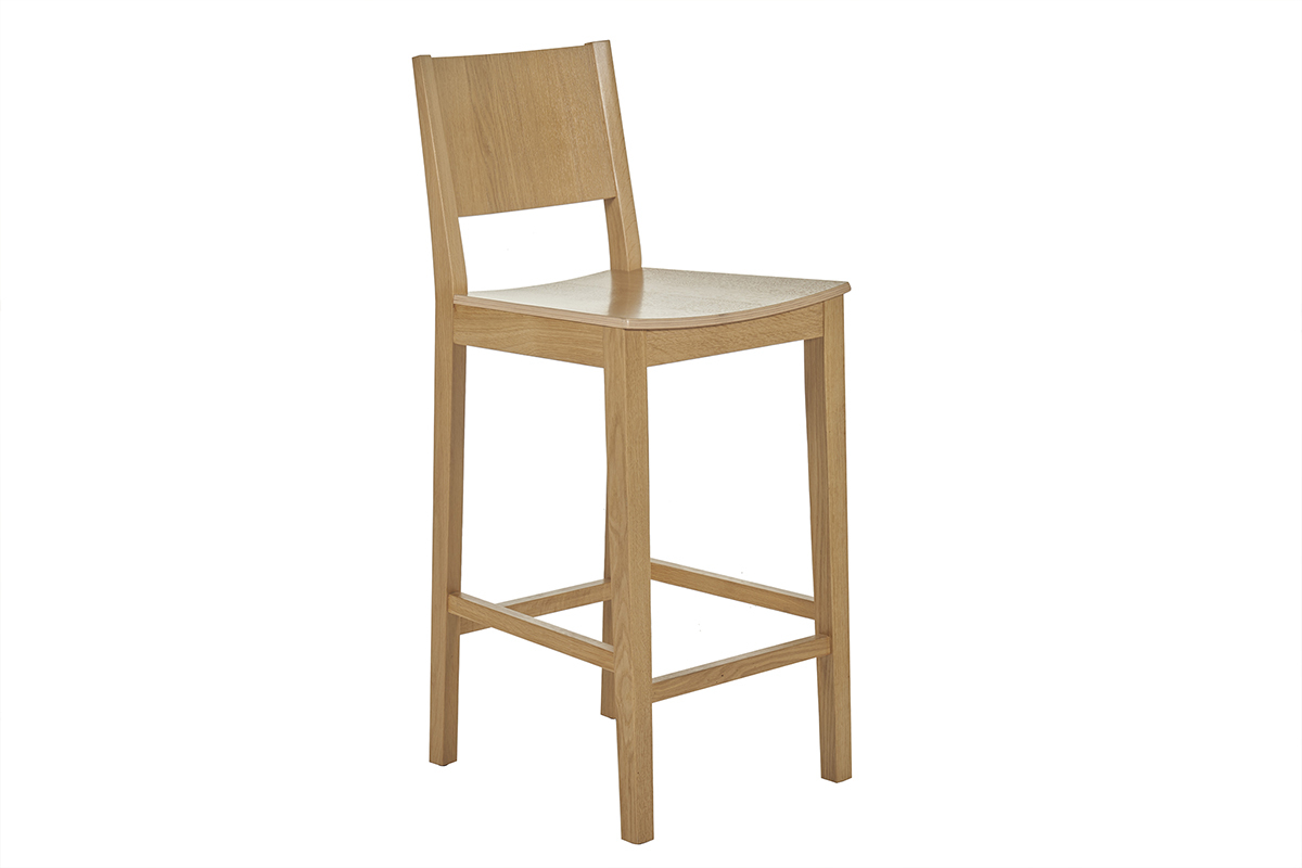 Sgabello da bar scandinavo legno rovere H65 cm MELVIL