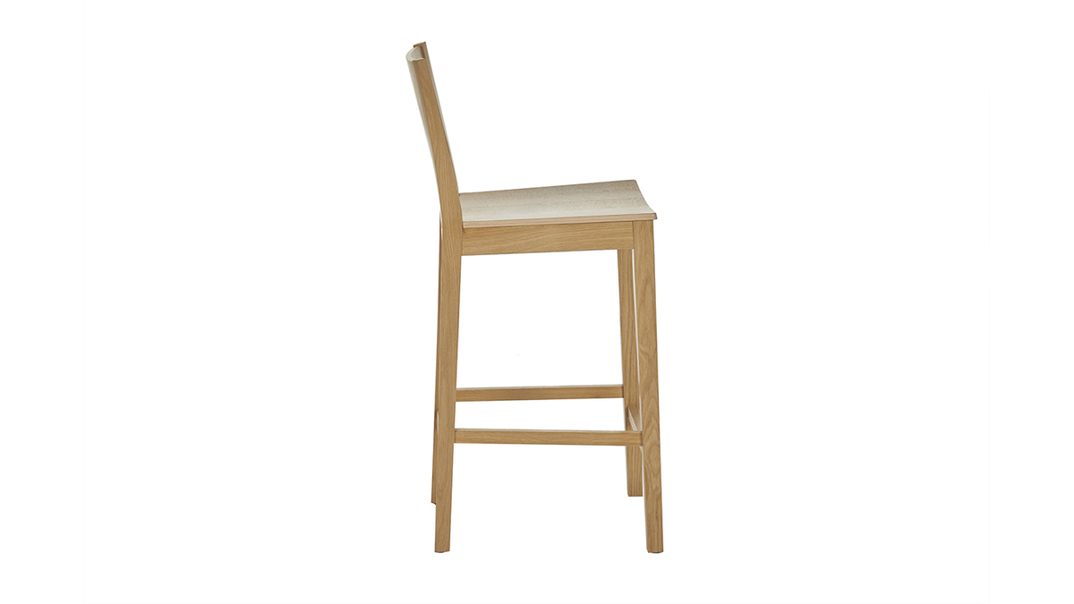 Sgabello da bar scandinavo legno rovere H65 cm MELVIL