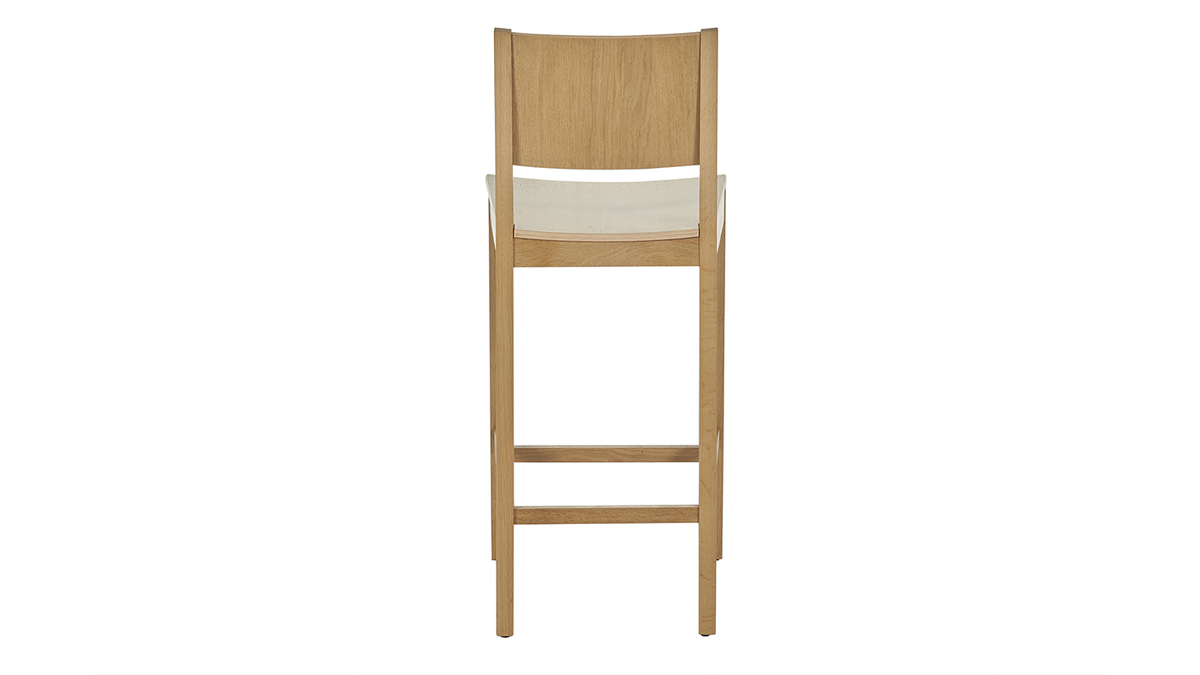 Sgabello da bar scandinavo legno rovere H65 cm MELVIL