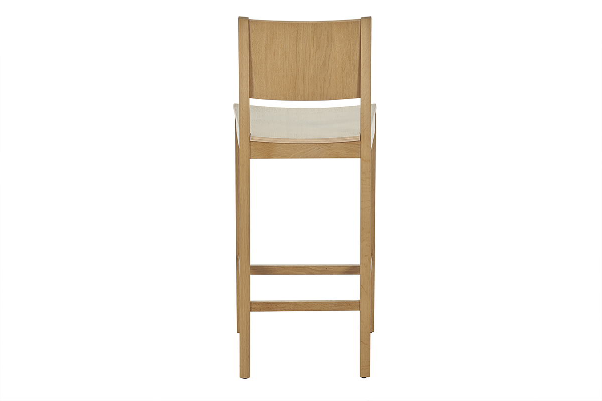 Sgabello da bar scandinavo legno rovere H65 cm MELVIL