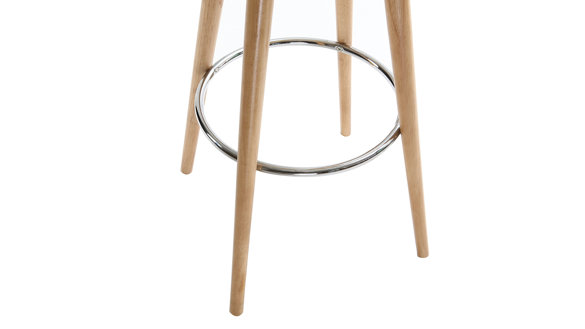 Sgabello da bar stile scandinavo bianco gambe legno chiaro 79cm NORDECO