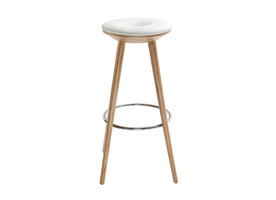 Sgabello da bar stile scandinavo bianco gambe legno chiaro 79cm NORDECO