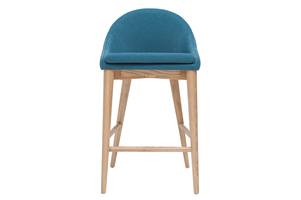 Sgabello da bar tessuto blu anatra H65cm DALIA