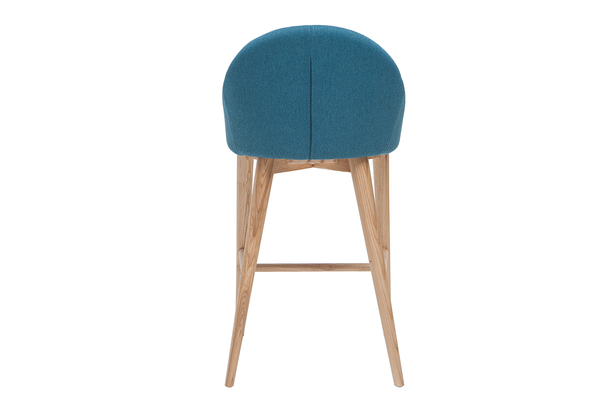 Sgabello da bar tessuto blu anatra H65cm DALIA