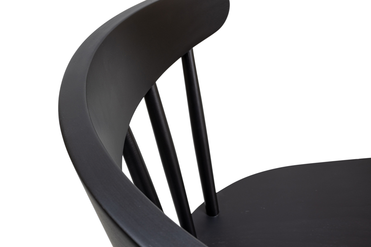 Sgabello da bar vintage a listelli nero opaco H65 cm DARIA