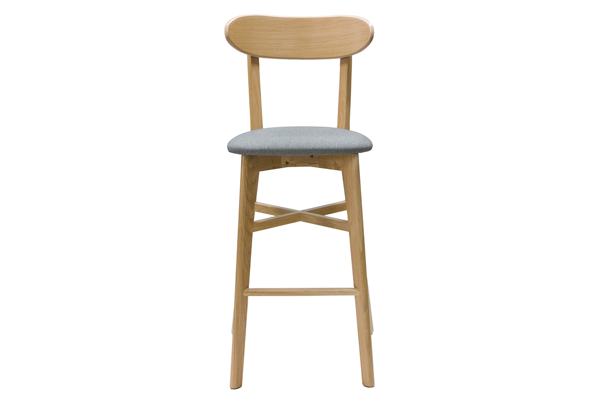 Sgabello da bar vintage legno chiaro e grigio chiaro H75 cm DOVE