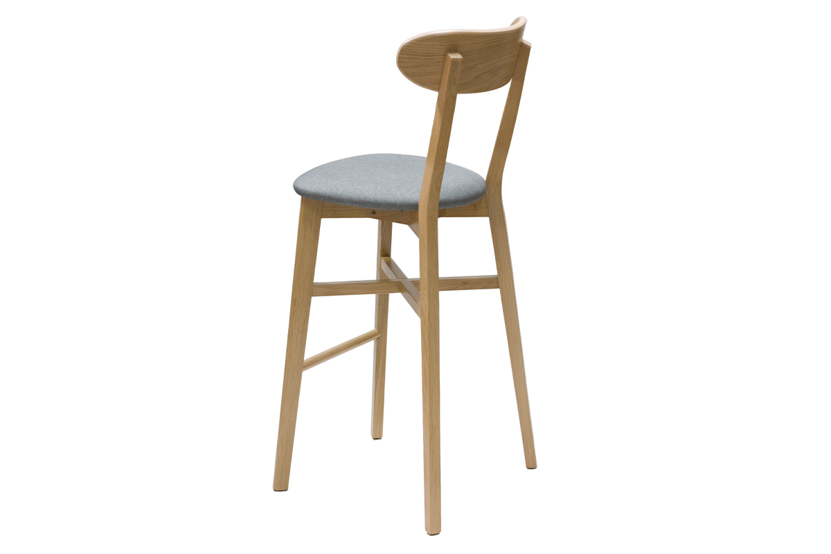 Sgabello da bar vintage legno chiaro e grigio chiaro H75 cm DOVE