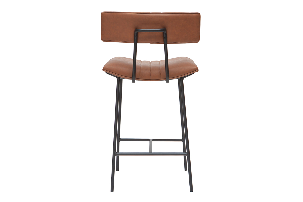 Sgabello da bar vintage marrone chiaro e metallo H65 cm GOTHAM