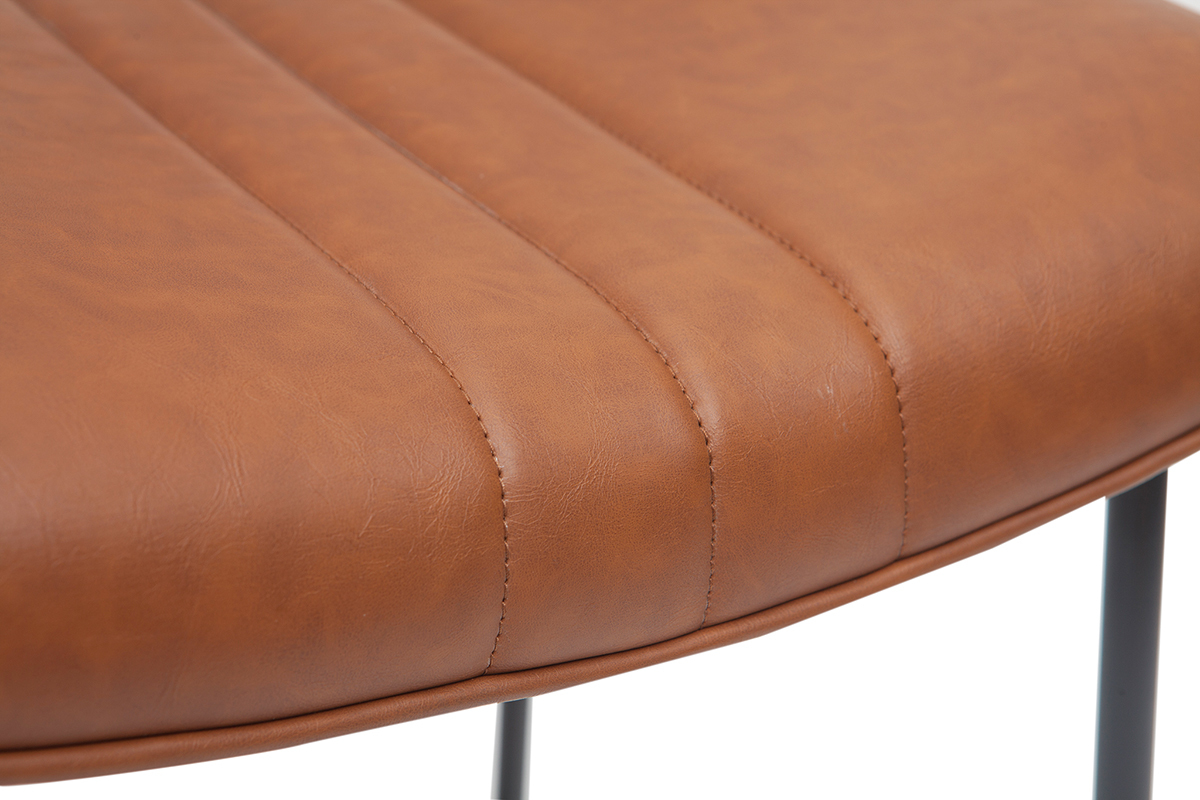 Sgabello da bar vintage marrone chiaro e metallo H65 cm GOTHAM