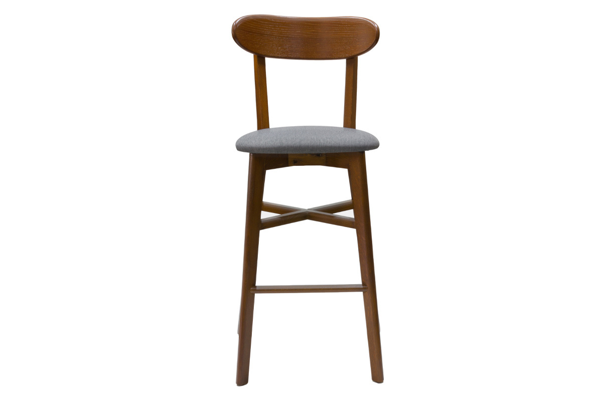Sgabello da bar vintage noce e grigio antracite H75 cm DOVE