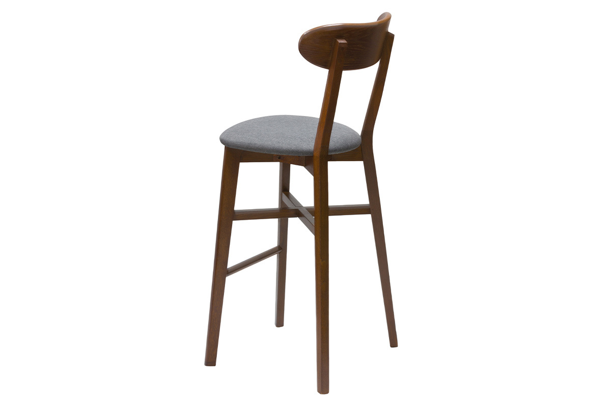 Sgabello da bar vintage noce e grigio antracite H75 cm DOVE