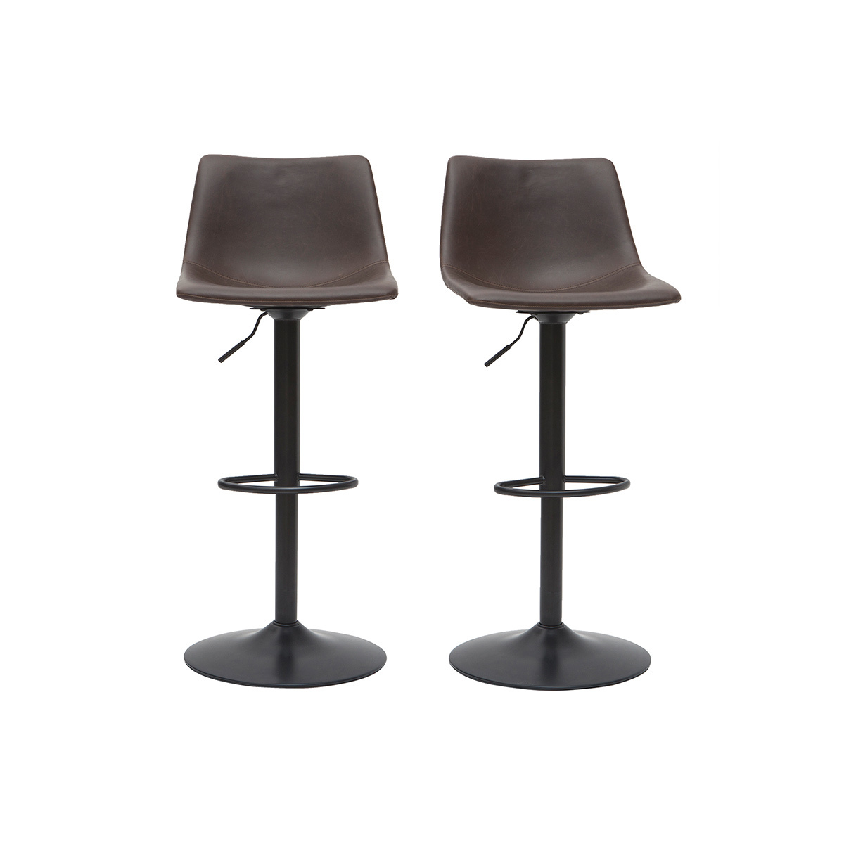 Sgabello da bar vintage PU marrone 61cm set di 2 NEW ROCK