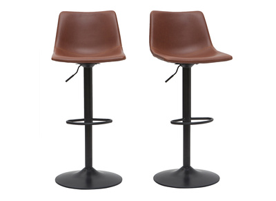 Sgabello da bar vintage PU marrone chiaro 61cm set di 2 NEW ROCK