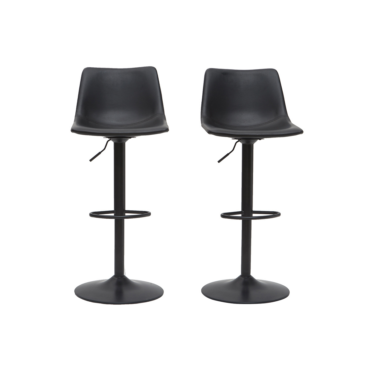 Sgabello da bar vintage PU nero 61cm set di 2 NEW ROCK