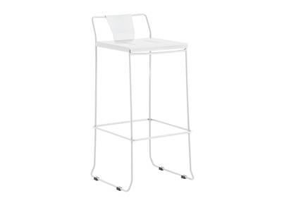 Sgabello da giardino design metallo bianco 76cm TENERIFE - Sgabello da giardino design metallo bianco 76cm TENERIFE