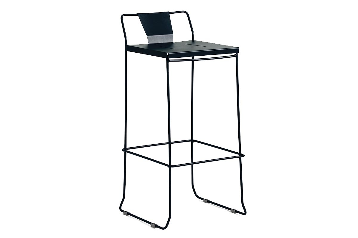 Sgabello da giardino design metallo nero 65cm TENERIFE