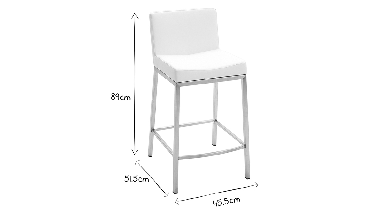 Sgabello design 66cm bianco - set di 2 EPSILON