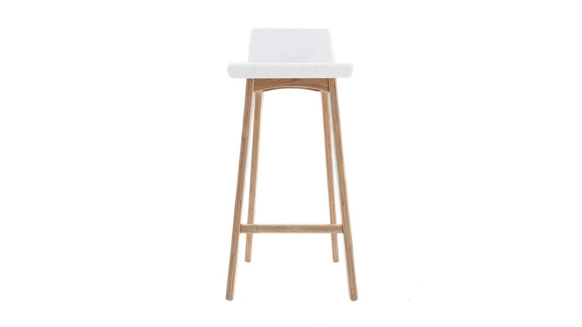 Sgabello / sedia da bar design legno naturale e bianco scandinavo 75 cm BALTIK