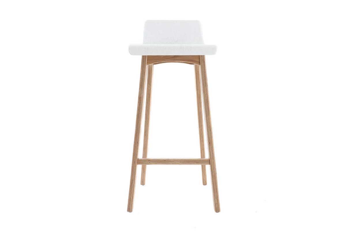 Sgabello / sedia da bar design legno naturale e bianco scandinavo 75 cm BALTIK