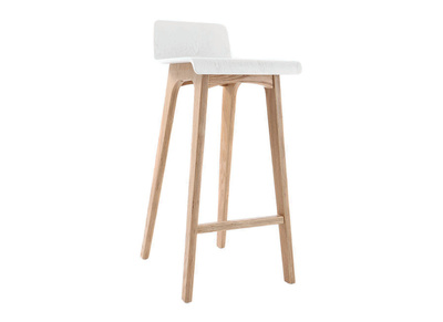 Sgabello / sedia da bar design legno naturale e bianco scandinavo 75 cm BALTIK