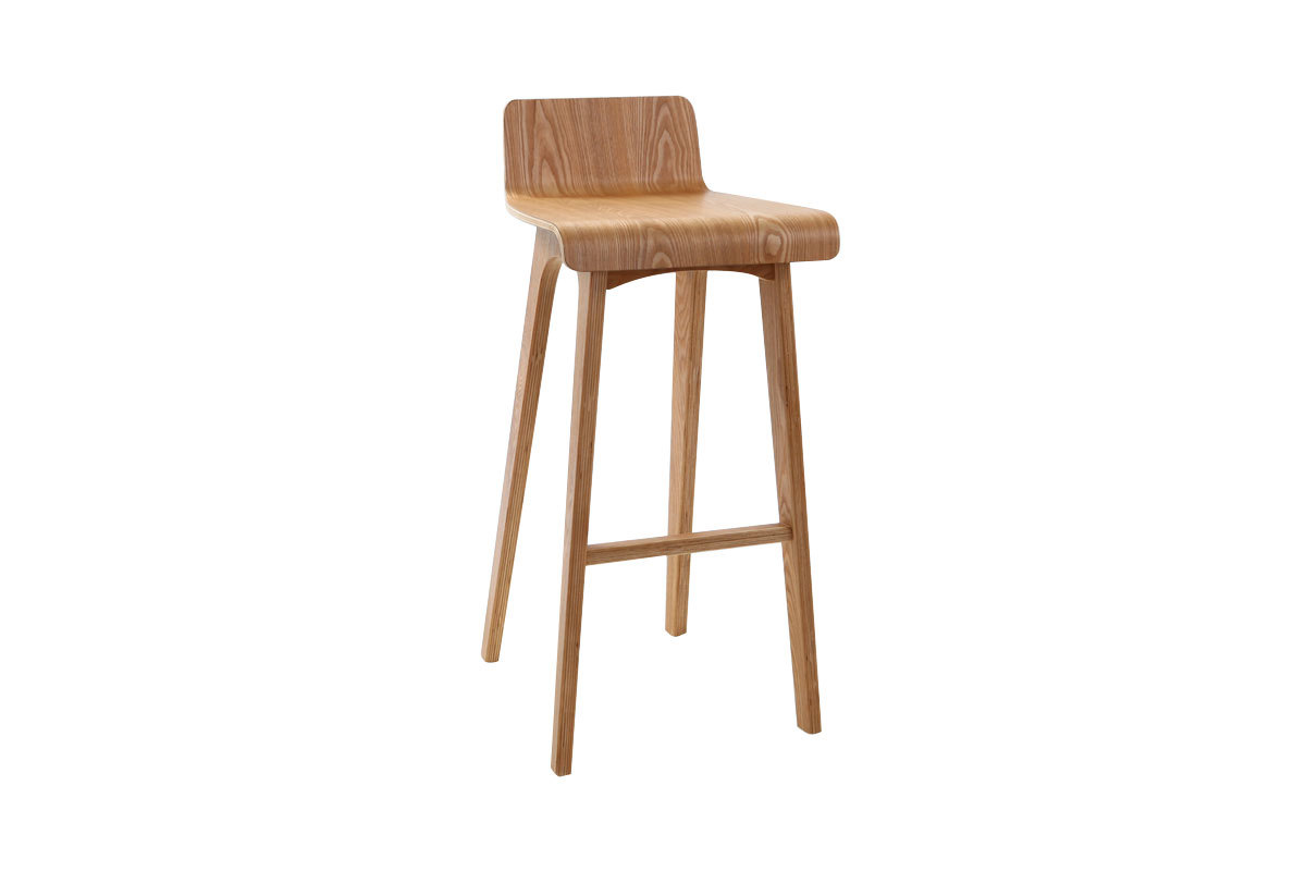 Sgabello / sedia da bar design legno naturale scandinavo 75.2 cm BALTIK