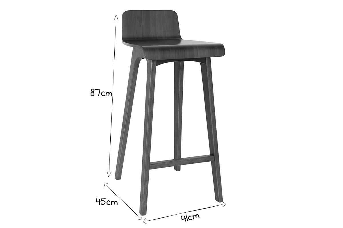 Sgabello / sedia da bar legno scuro 75 cm BALTIK