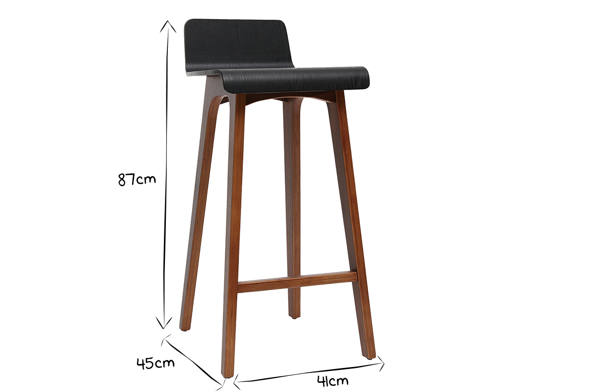Sgabello / sedia da bar nera 75 cm BALTIK