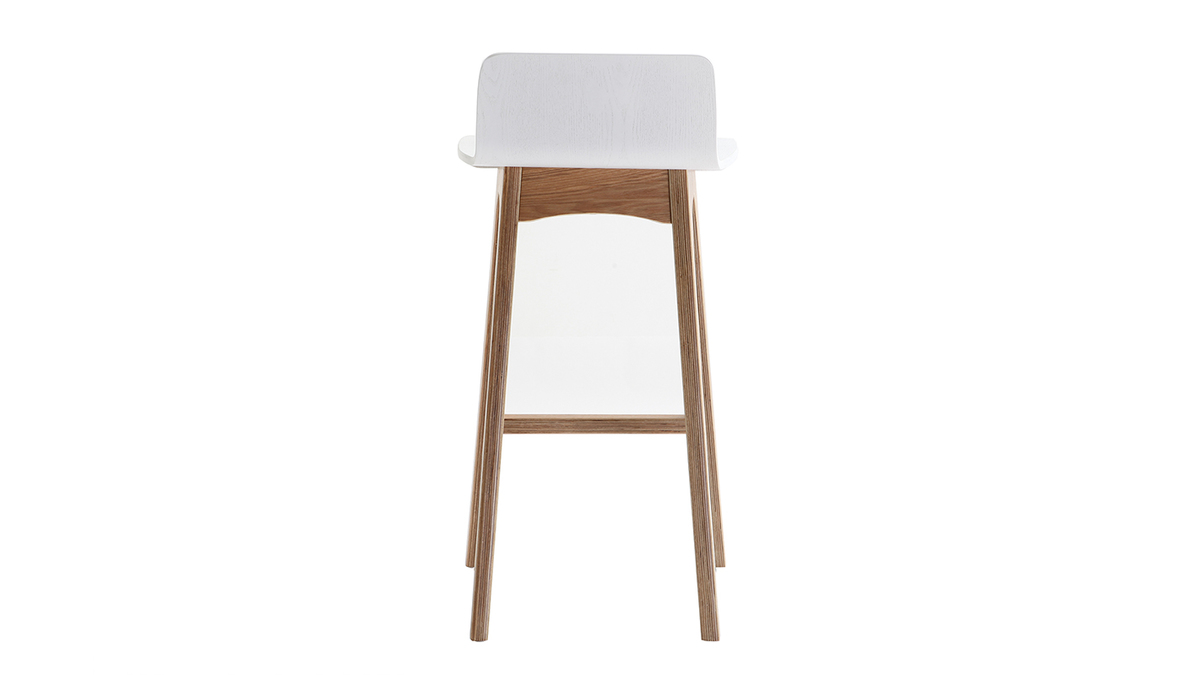 Sgabello / Sedia da bar scandinavo 65cm bianco gambe in legno BALTIK