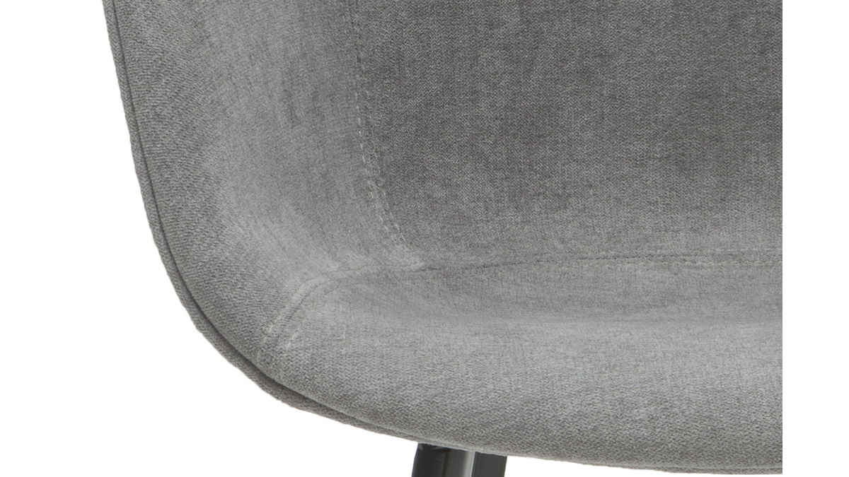 Sillas modernas en tejido efecto terciopelo gris (lote de 2) SAKE