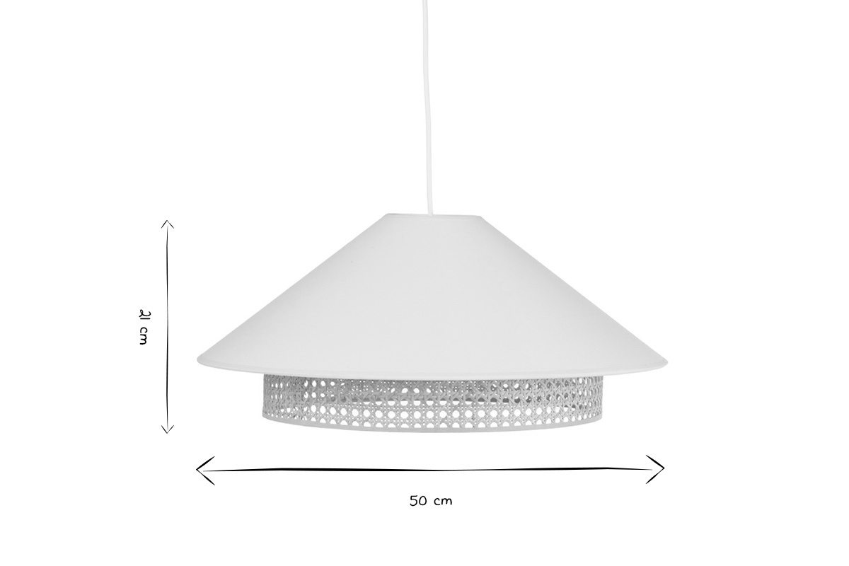 Sospensione in cotone grezzo e midollino naturale D50 cm HAIKO