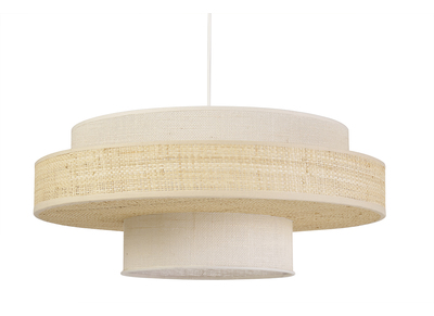 Sospensione in juta bianca e rabane naturale D50 WAKI