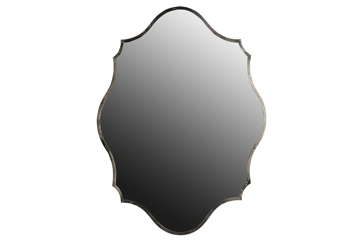 Specchio in ottone argento 70x94cm MAJORELLE