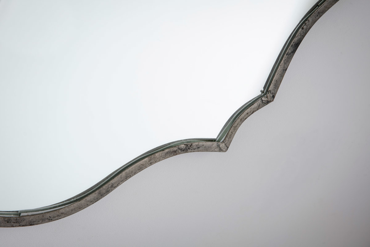 Specchio in ottone argento 70x94cm MAJORELLE