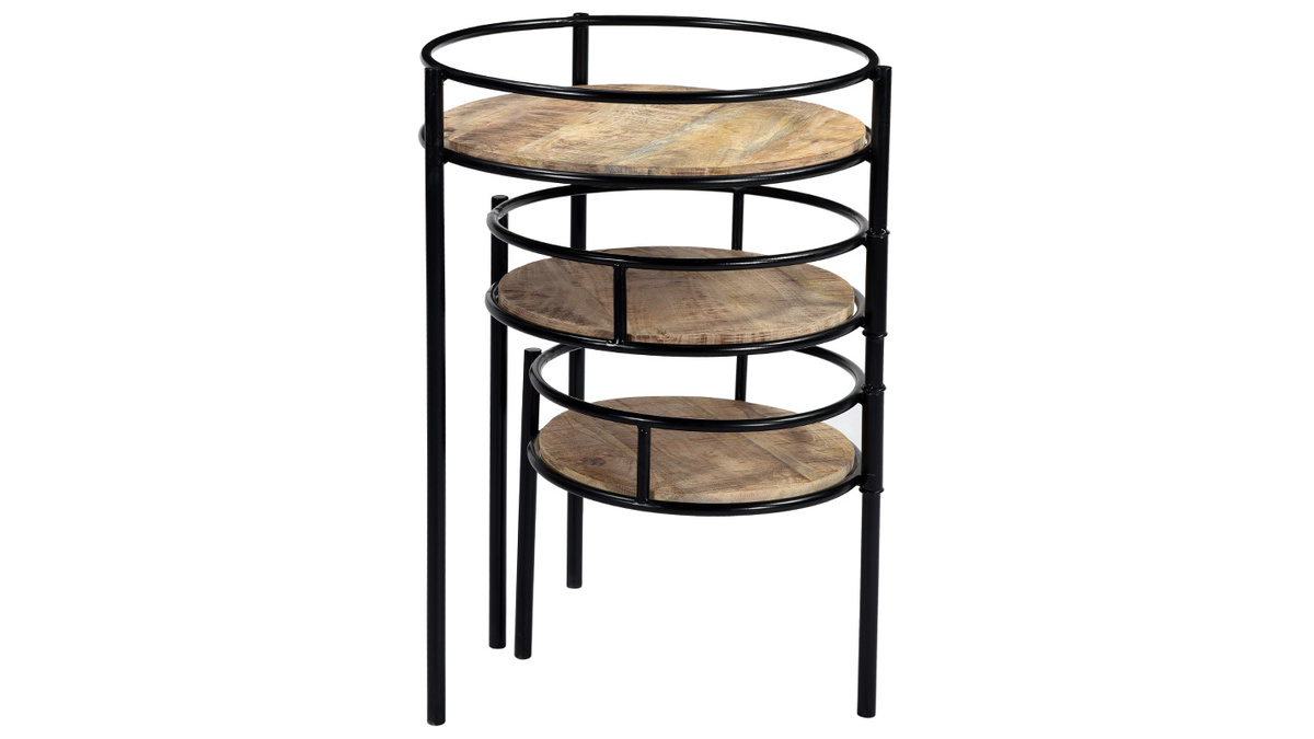 Supporto piante modulabile in metallo e mango THREE