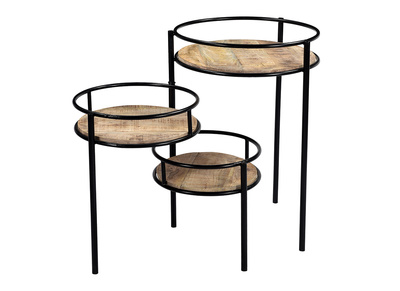 Supporto piante modulabile in metallo e mango THREE - Supporto piante modulabile in metallo e mango THREE