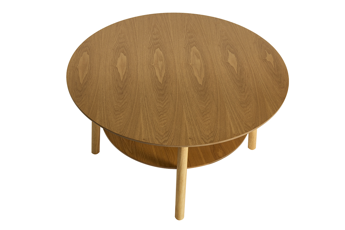 Table basse ronde en bois clair D80 cm MALVA