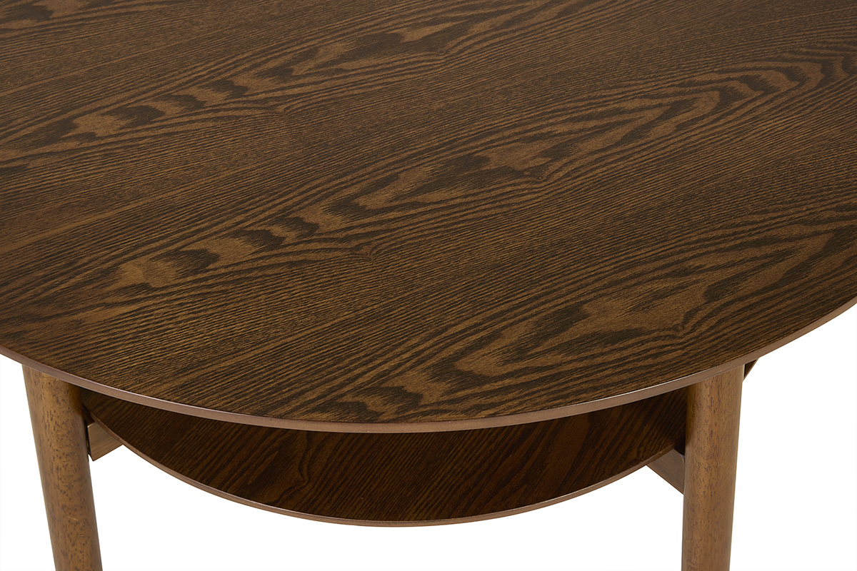 Table basse rotonda in legno scuro D80 cm MALVA