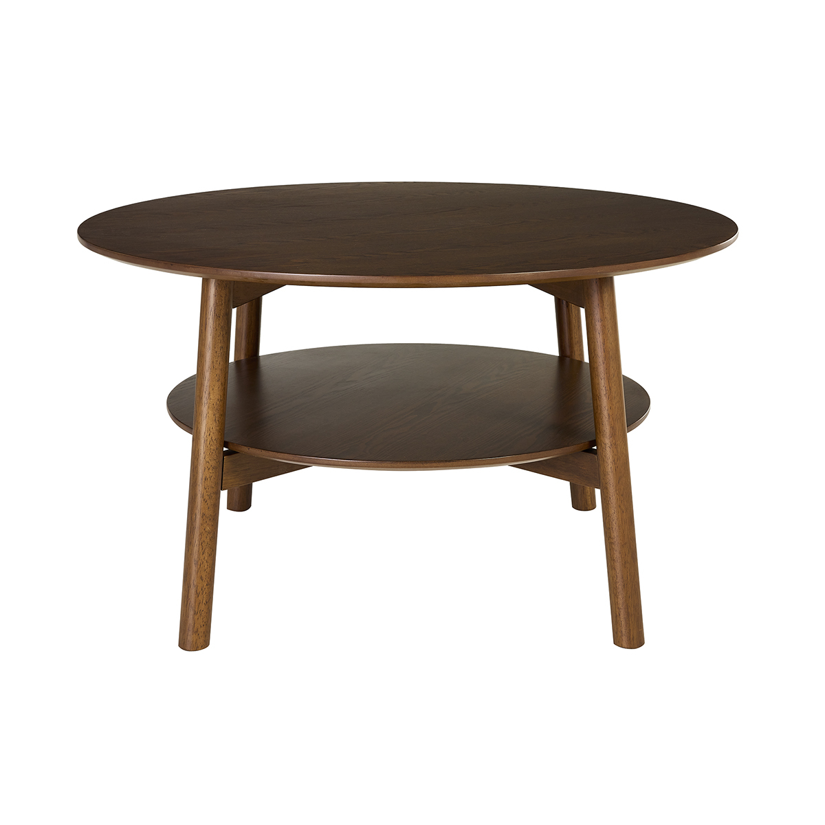 Table basse rotonda in legno scuro D80 cm MALVA