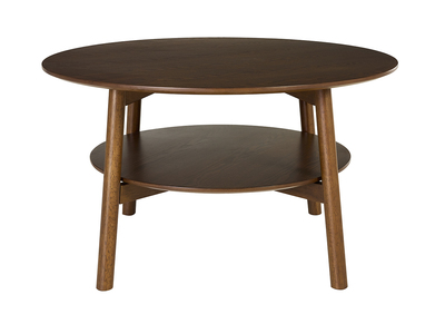 Table basse rotonda in legno scuro D80 cm MALVA
