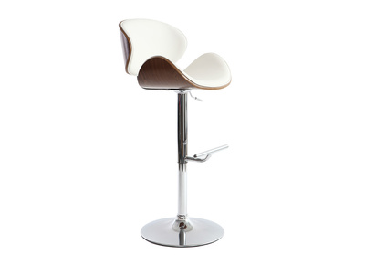 Tabouret da bar design bianco e legno scuro WALNUT