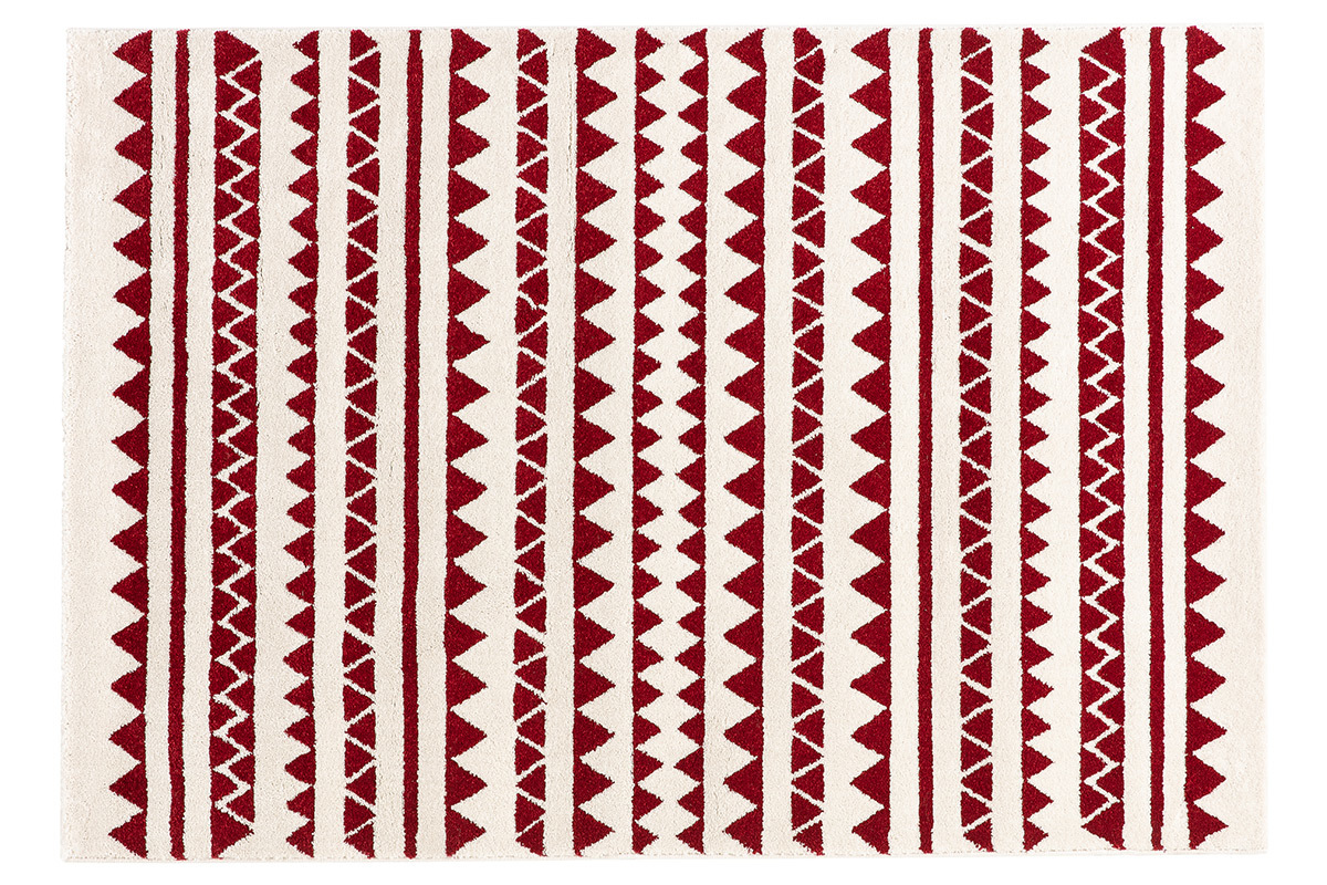 Tappeto a motivi grafici rosso 120 x 170 cm TAYA