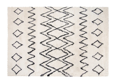Tappeto avorio e nero polipropilene 160x230 cm AZETTA - Tappeto avorio e nero polipropilene 160x230 cm AZETTA