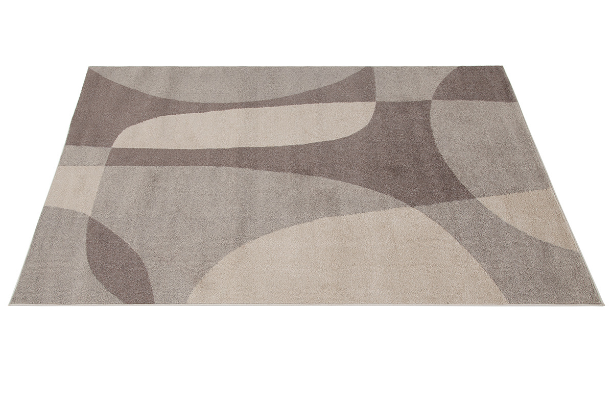 Tappeto beige e grigio con motivo grafico 160 x 230 cm ARID
