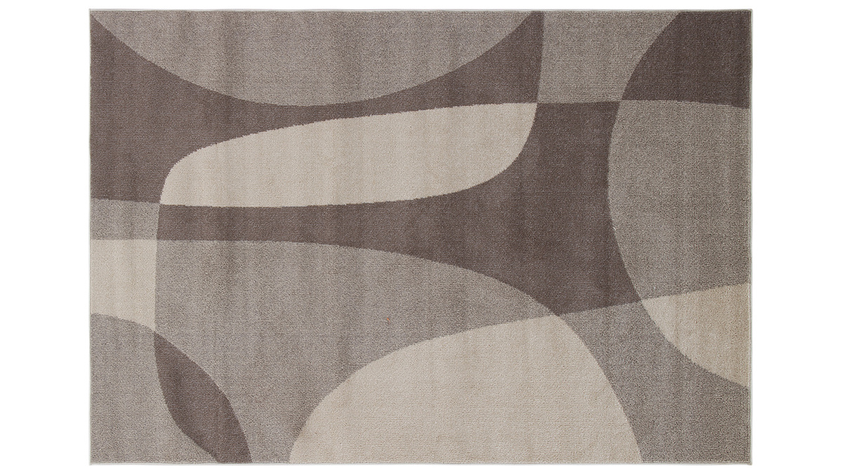 Tappeto beige e grigio con motivo grafico 160 x 230 cm ARID